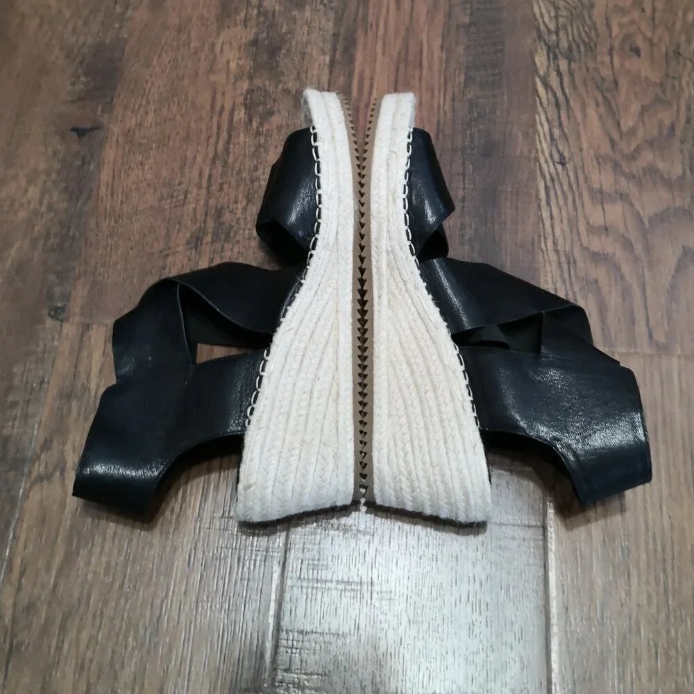 Brand New Eileen Fisher Willow Tumbled Leather Wedge‎ Espadrille Size 10